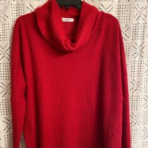 Cowl neck red sweater